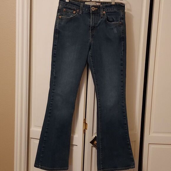 Levis Vintage 519 med wash low rise flare bell bottom jeans - Picture 1 of 6